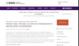 
							         What are those 24-Hour Emergency Response Numbers ...								  
							    