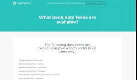 
							         What bank data feeds are available? | Support								  
							    