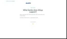
							         What banks does Alloyx support? | Alloyx								  
							    