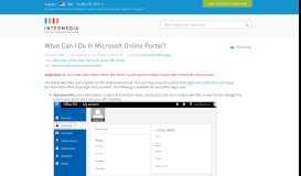 
							         What Can I Do In Microsoft Online Portal? - Intermedia Knowledge Base								  
							    