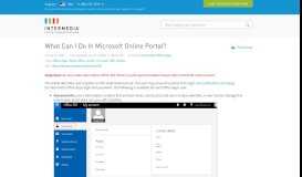 
							         What Can I Do In Microsoft Online Portal? - Intermedia Knowledge ...								  
							    