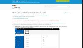 
							         What Can I Do In Microsoft Online Portal? - Intermedia ...								  
							    