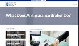 
							         What Does An Insurance Broker Do? - Business Benefits Group								  
							    