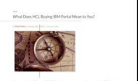 
							         What Does HCL Buying IBM Portal Mean to You? - Perficient Blogs								  
							    