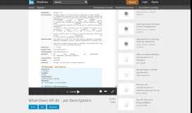
							         What Does HR do - Job Descriptions - SlideShare								  
							    