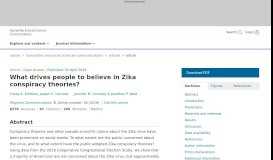 
							         What drives people to believe in Zika conspiracy theories? | Palgrave ...								  
							    