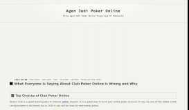 
							         What Everyone Is Saying About Club Poker Online Is Wrong ...								  
							    