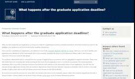 
							         What happens after the graduate application deadline?								  
							    