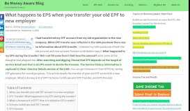 
							         What happens to EPS when you transfer your old EPF to new employer								  
							    