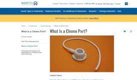 
							         What Is a Chemo Port?, Cancer Treatment | Moffitt								  
							    