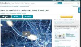 
							         What is a Neuron? - Definition, Parts & Function - Video & Lesson ...								  
							    