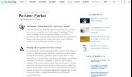 
							         What is a Partner Portal? - Definition from Techopedia								  
							    