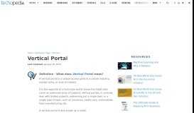 
							         What is a Vertical Portal? - Definition from Techopedia								  
							    