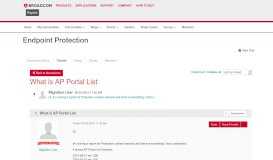 
							         What is AP Portal List | Symantec Connect Community								  
							    