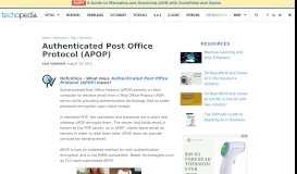 
							         What is Authenticated Post Office Protocol (APOP ...								  
							    
