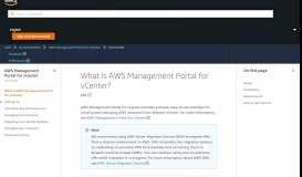 
							         What Is AWS Management Portal for vCenter? - AWS Documentation								  
							    