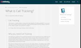 
							         What is Call Tracking? - Infinity Knowledge Base								  
							    