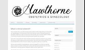 
							         What is clinical research? – Hawthorne OB/GYN Associates								  
							    
