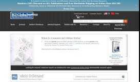 
							         What is Commercial Online Portal | IGI Global								  
							    