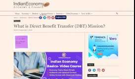 
							         What is Direct Benefit Transfer (DBT) Mission? - Indian Economy								  
							    