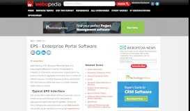 
							         What is Enterprise Portal Software (EPS)? Webopedia Definition								  
							    