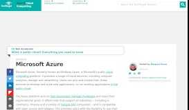
							         What is Microsoft Azure (Windows Azure)? - Definition from WhatIs.com								  
							    
