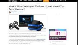 
							         What Is Mixed Reality on Windows 10, and Should You Buy a Headset?								  
							    