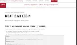 
							         What is my login on the Portal - Catawba Valley Community College								  
							    