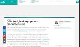 
							         What is OEM (original equipment manufacturer)? - Definition from ...								  
							    