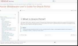 
							         What Is Oracle Portal? - Oracle Help Center								  
							    