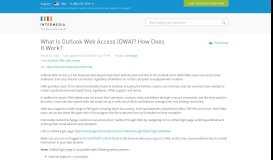 
							         What Is Outlook Web Access (OWA)? How Does It Work ...								  
							    