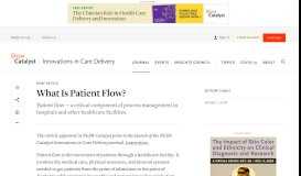 
							         What is Patient Flow and how can it be optimized? – NEJM Catalyst								  
							    