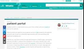 
							         What is patient portal? - Definition from WhatIs.com								  
							    
