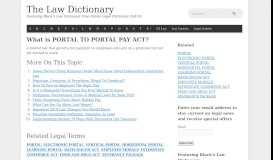 
							         What is PORTAL TO PORTAL PAY ACT? definition of PORTAL TO ...								  
							    