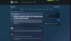 
							         What is portals reason for emphasizing on blue and orange? :: Portal 2 ...								  
							    