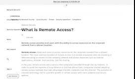 
							         What is Remote Access? - Palo Alto Networks								  
							    
