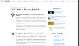 
							         What is Self-Serve Access Portal? - Definition from Techopedia								  
							    