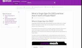 
							         What is Single Sign-On (SSO) and ... - 2 Simple and Purple Mash Help								  
							    