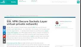 
							         What is SSL VPN (Secure Sockets Layer virtual private network ...								  
							    