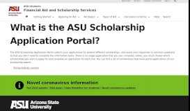 
							         What is the ASU Scholarship Application Portal? | ASU Students | ASU								  
							    