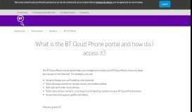 
							         What is the BT Cloud Phone portal and how do I access it? | BT Business								  
							    