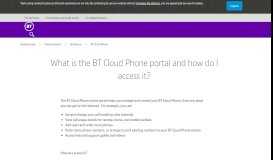 
							         What is the BT Cloud Phone portal and how do I access it ...								  
							    