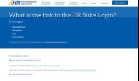 
							         What is the link to the HR Suite Login? - HR Performance ...								  
							    
