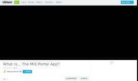 
							         What is... The MIS Portal App? on Vimeo								  
							    