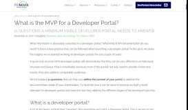 
							         What is the MVP for a Developer Portal? | Pronovix								  
							    
