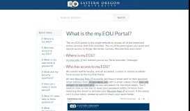 
							         What is the my.EOU Portal?								  
							    