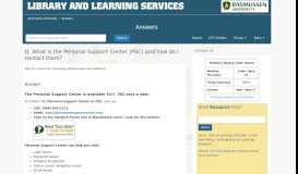 
							         What is the Personal Support Center (PSC) and how do I contact them ...								  
							    