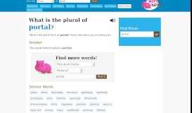 
							         What is the plural of portal? - WordHippo								  
							    