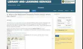 
							         What is the Rasmussen College Online Library? Where can I find it ...								  
							    