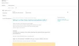 
							         What is the Site Administration URL? - Collaboration Help - Cisco								  
							    